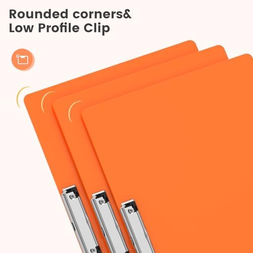 Extra Large 11x17 Clipboards, Plastic Orange Drawing Boards, Horizontal Clip Board, Landscape Layout. Suitable for Watercolor, Sketching, Painting. Art & Drafting Supply