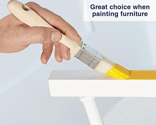 Zibra Square Paint Brush for Painting Murals, Details, Narrow Trim and Windows, 1-inch, Artist Brush