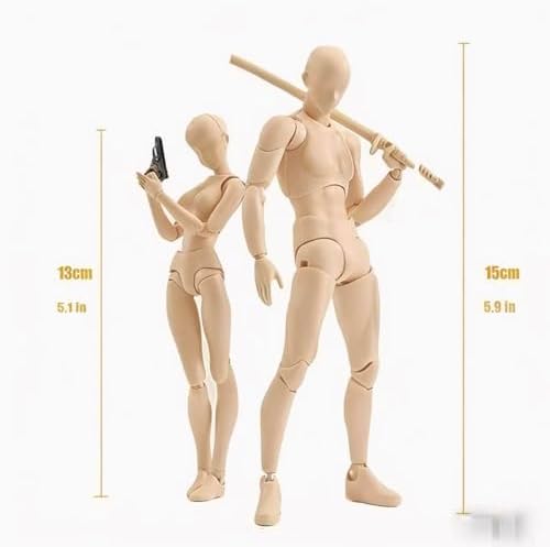Artists Manikin Art Mannequin Figures Supplies Drawing Tools,Small Drawing Figure Model for Action Figure,Set Sketching,Painting(Yellow-Male