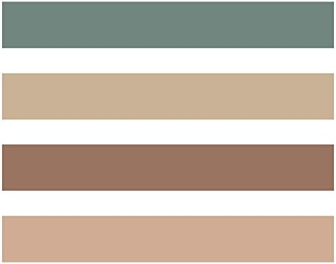 YUBBAEX Natural Color Washi Tape Set 4 Rolls Decorative Tapes for Arts, DIY Crafts, Journals, Planners, Scrapbooking, Wrapping -Neutral Color- (4-Grey Green)