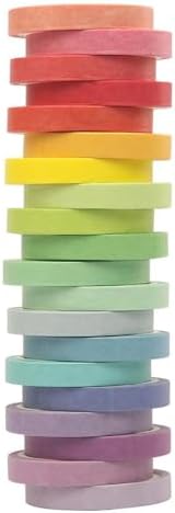 20 Rolls Washi Tape Set, Rainbow Washi Tape Colorful Masking Tape 7.5mm Wide, Thin Decorative Tape for Bullet Journal, Book, Planner, Scrapbooking, DIY Arts Crafts