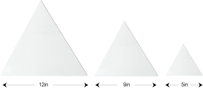 TRANSON 3 Sizes Triangle Shaped Stretched Canvas Primed Ready for Painting