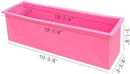 Flexible Rectangular Soap Silicone Mold, Set of 2(Pink)