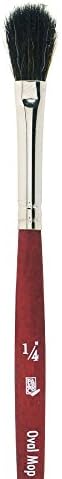 Princeton Velvetouch, Series 3950, Paint Brush for Acrylic, Oil and Watercolor, Oval Mop, 1/4 Inch