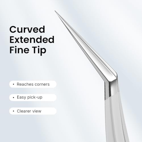 Craft Tweezers, Precision Tweezer with Leather Pouch for Stickers