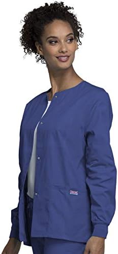 Cherokee WW Originals Scrubs Jacket for Women Snap Front 3 Pockets