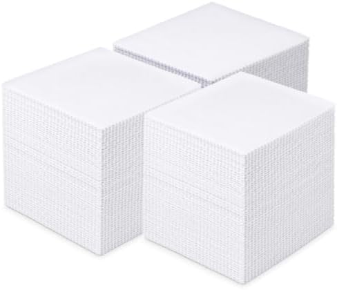 300 Pack 5-inch Cotton Fabric Squares, 5″ Precut Cotton Fabric Squares, Solids White Charm Pack, White