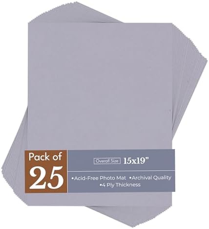 Blue Stone 15x19 Uncut Premium Mat Board - No Opening - 25 Mats