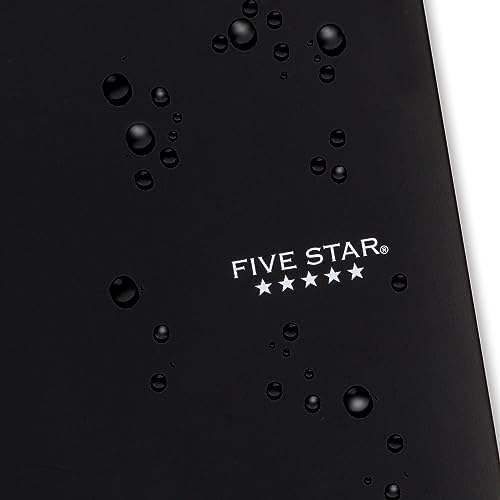 Five Star Spiral Notebook + Study App,5 Subject,College Ruled Paper,8-1/2" x 11",200 Sheets,Fights Ink Bleed,Water Resistant Cover,Black (72081),(Pack of 6)