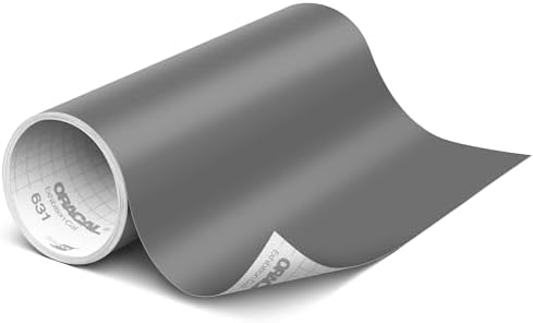 ORACAL 631 Matte Storm Grey Vinyl Durable Roll Easy to Weed Permanent Adhesive Craft Vinyl for Plotting Machines, Decals & DIY Projects 12” x 10ft