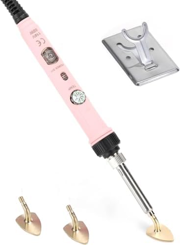 Arokimi Mini Iron, 80W Small Tiny Iron for Crafts Patches Hats (Pink)
