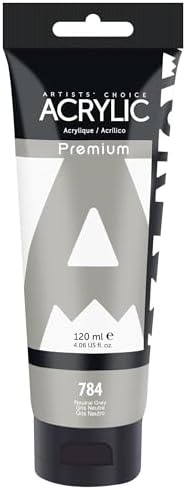 AUREUO Natural Grey Acrylic Paint, 4 Fl Oz / 120ml Single Tube, Rich Pigment Art Craft Paints for Canvas, Rocks, Wood, Ceramic, Fabric - Art Supplies for Beginners, Professionals, Artists