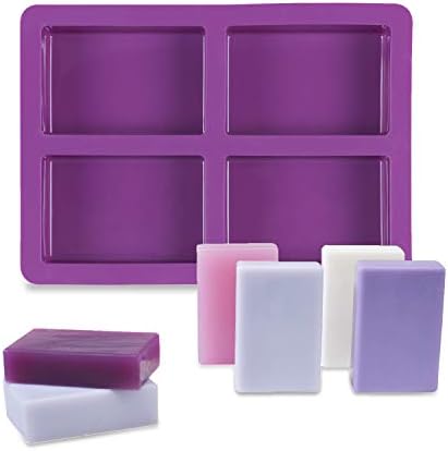 2Pack Rectangle Silicone Soap Mold, Large Silicone Mold for Soap Making, Thick and Durable