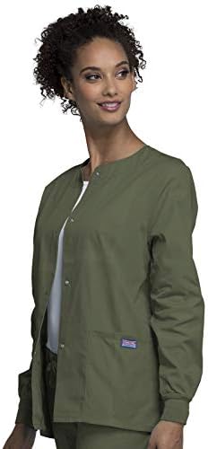 Cherokee WW Originals Scrubs Jacket for Women Snap Front 3 Pockets