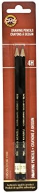 Koh-I-Noor Toison d'Or Graphite Pencil, 4H Degree, 2 Pack (FA1900.4HBC)