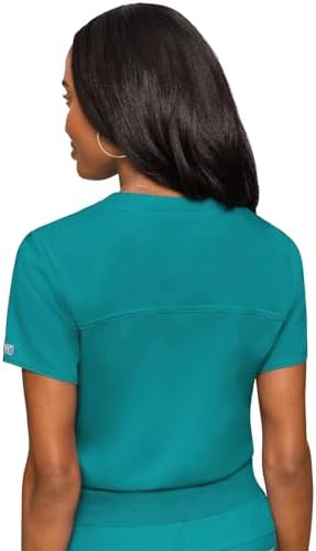 Med Couture Touch Women's Scrub Tops V-Neck Tuck-in Top with 1 Pocket
