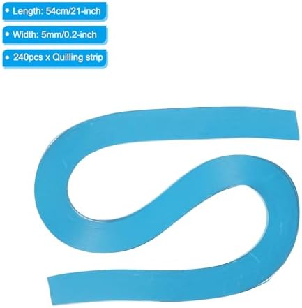 PATIKIL 240pcs Quilling Strips Paper 3/16"(5mm) 21"(54cm) Origami Paper Quilling Strip for Art DIY Hand Craft Christmas, Aquamarine Blue