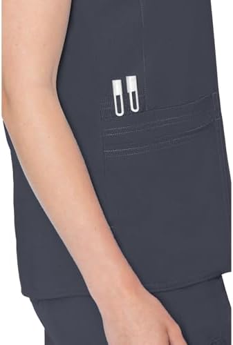 Med Couture Touch Scrub Top for Women Raglan Sleeve 6 Pockets Modern Fit
