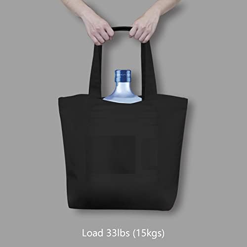 TOPDesign 12-Pack Super Strong Large 12oz Cotton Canvas Tote Bags, Reusable Grocery Shopping Cloth Bags, Fashionable Two-Tone Totes for Crafts, DIY Your Creative Designs