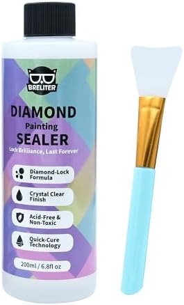 Breliter Diamond Art Sealer, Clear Art Glue Sealer for Diamond Painting, Puzzle, Permanent Hold, Shine Effect Conserver Glossy Finish