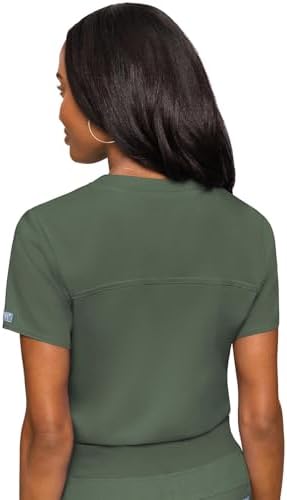 Med Couture Touch Women's Scrub Tops V-Neck Tuck-in Top with 1 Pocket