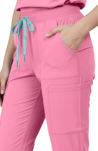 Med Couture Luma Jogger Scrub Pants for Women with Rib Knit Waistband