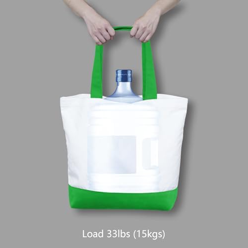 TOPDesign 1-Pack Super Strong Large 12oz Cotton Canvas Tote Bag, Reusable Grocery Shopping Cloth Bag, Fashionable Two-Tone Tote for Crafts, DIY Your Creative Designs