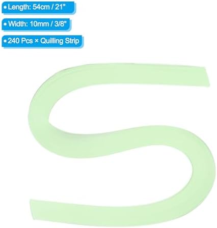 PATIKIL 240pcs Quilling Strips Paper 3/8"(10mm) 21"(54cm) Origami Paper Quilling Strip for Art DIY Hand Craft Christmas, Light Green