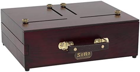 Soho Urban Artist Scout Pochade Box for Plein Air Painting Easel with Storage, Lightweight & Portable, Mahogany Finish