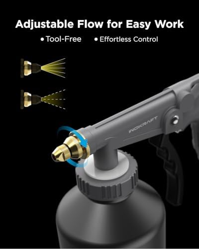 InoKraft Rust Proofing Spray Gun, Bedliner Gun with Adjustable Nozzle and Pressure Regulator, for Truck Bed Liner Coating, Rubberized Undercoat, Suitable for Raptor Tintable Urethane Spray-On