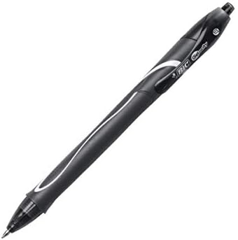 BIC Gelocity Quick Dry Black Gel Pens, Medium Point, 0.7 mm, 12-Count