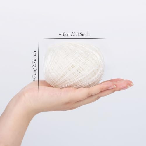 NICEEC 2 Skeins Polyester Plastic Yarn Hand-Knitted Yarn-01#White