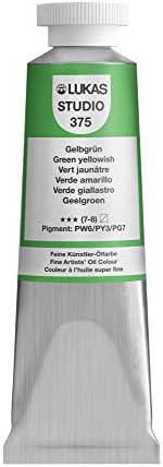 Lukas Studio Artist Oil Color Paints - High-pigment oil paint made with natural binder for artist, painting, & more! - [Green Yellowish - 37 mL]