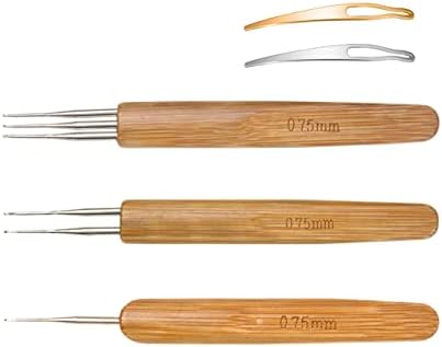5 Pieces Dreadlock Crochet Hooks for Hair, Loc Needle Interlocking Tool for Braid Craft (0.75mm)