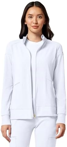 Cherokee iFlex Scrub Jacket for Women 2 Pocket Zip Front