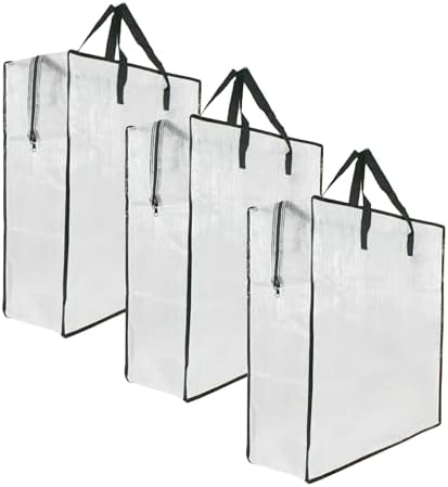3 Pack Clear Storage Bags with Zipper and Handles, Blanket Bags For Closet Storage, Moving and Packing Supplies for College, Underbed Storage Organizer for Clothes Pillow Bedding Christmas Wreath