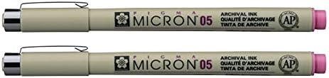 SAKURA PIGMA MICRON 05 FINELINER PEN, 0.45MM LINE WIDTH, PACK OF 2 (Rose)