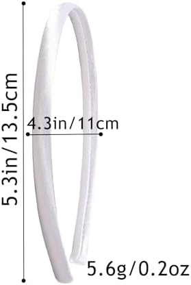 50Pcs White Thin Fabric Headbands Blank DIY Hoops Bulk Women Girl