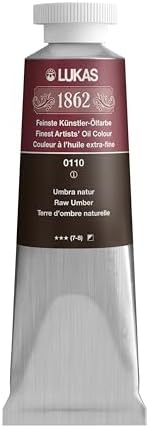 Lukas 1862 Professional German Oil Paint, Raw Umber 37 mL - w/Beeswax & Non-Yellowing Sunflower Oil, Short Drying Time, Smooth, Outstanding Lightfastness