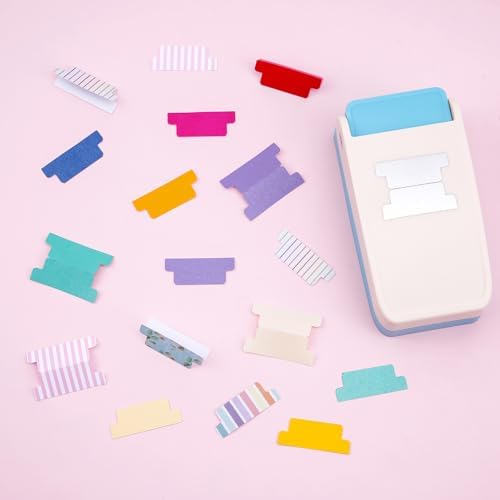 Tab Punch DIY Index Tabs Puncher Tag Punch Loose Leaf Separator Label Punch Craft Paper Punch for Scrapbooking, Journaling Tabs, Bible Tabs, Book Tabs, Notebooks, Planner Inserts, and More Projects