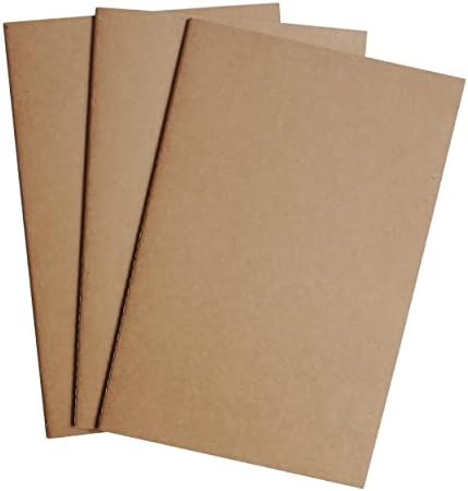 Wanderings Large Blank Travelers Notebook Insert/Large Journal Refill | 7" x 10.7" (18 x 27cm) | 3 Booklets, 180 Blank Pages | Travelers Notebook Refills for Journals, Diaries, Planners