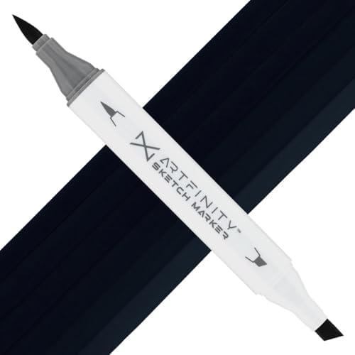 Artfinity Sketch Markers - Blue Black B8-10, Vibrant, Professional, Dye-Based Alcohol Markers for Artists, Drawing, Travel, & More