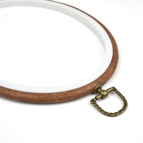 Celley Embroidery Hoops, Oval Wood-Look, 3 Pcs (Wood-Look, 5.5 X 4.4 Inches)
