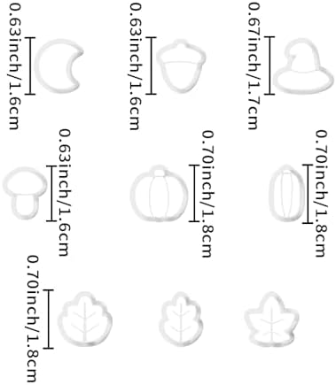 Xaekicr 9PCS Fall Theme Polymer Clay Cutters for Earrings – Autumn Leaves, Pumpkin, Acorn, Witch Hat Clay Cutters – Polymer Clay Molds & Tools for Jewelry Making