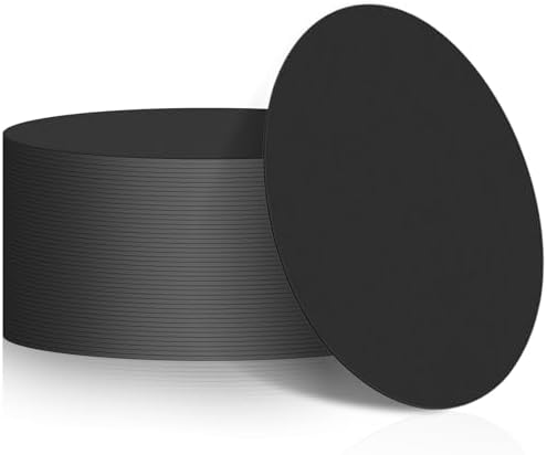 TaoBary 50 Pcs Round Cardboard Coasters Bulk, 4 Inch 1mm Thick,Black