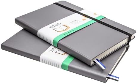 Hardcover Notebook Blank Journal Sketchbook for Drawing, Medium 5.5 by 8.4 Inch, 100 GSM Thick Paper (Grey, Plain)