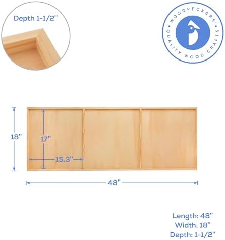 Woodpeckers Large Wood Canvas Boards for Painting 18 x 48 x 1-1/2-inch, Blank Sign for Wall Art Sets