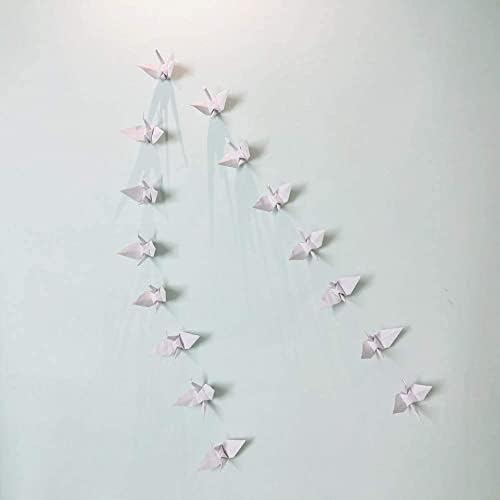150Pcs 7cm Premade Red Origami Paper Cranes Folded Origami Birds DIY Hanging Paper Garlands for Wedding Party Decorations Birthday Bday Bridal Shower Backdrop Décor Peace Dove Good Luck (White, 7CM)