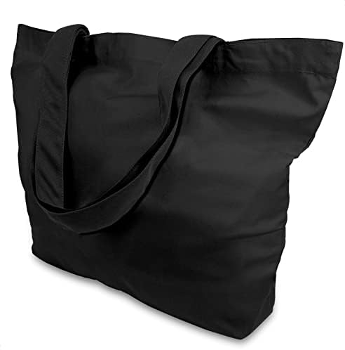 TOPDesign 12-Pack Super Strong Large 12oz Cotton Canvas Tote Bags, Reusable Grocery Shopping Cloth Bags, Fashionable Two-Tone Totes for Crafts, DIY Your Creative Designs