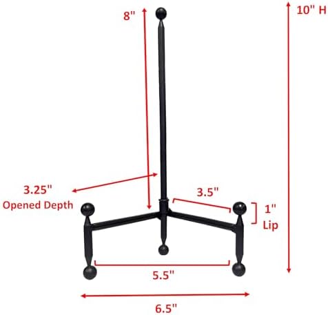 TRIPAR Modern Tripod Easel Display, Black Finish (5.25-Inch Depth, 1 Foot Height) - Lightweight & Durable Design - Perfect for Displaying Decorative Pictures, Artwork, Plates, Tiles, & More (10 Inch)